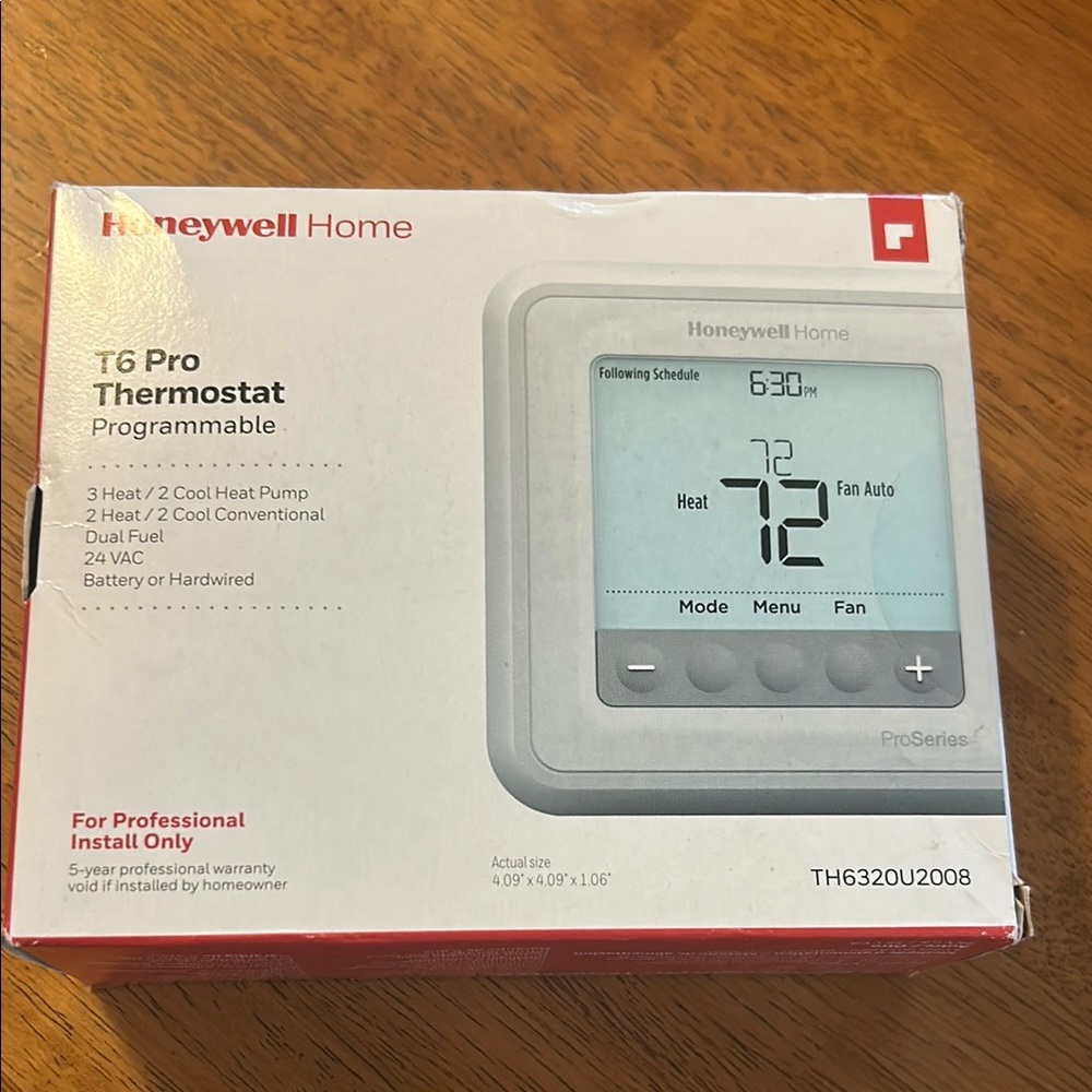 New Honeywell Home Pro Thermostat T6 Programmable